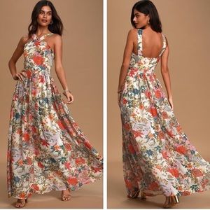 COPY - Lulu’s Lilja Cream Floral Print Maxi Dress